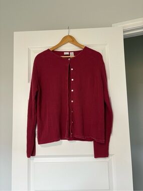 Vintage Y2K Cherokee Plus Size 18/20 Ribbed Cardigan Sweater Burgundy Color